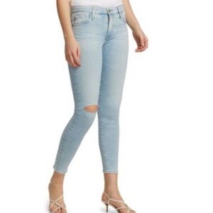 AG AG-ED DENIM Womens Blue Stretch Zippered Skinny Ankle High Waist Jeans 27R